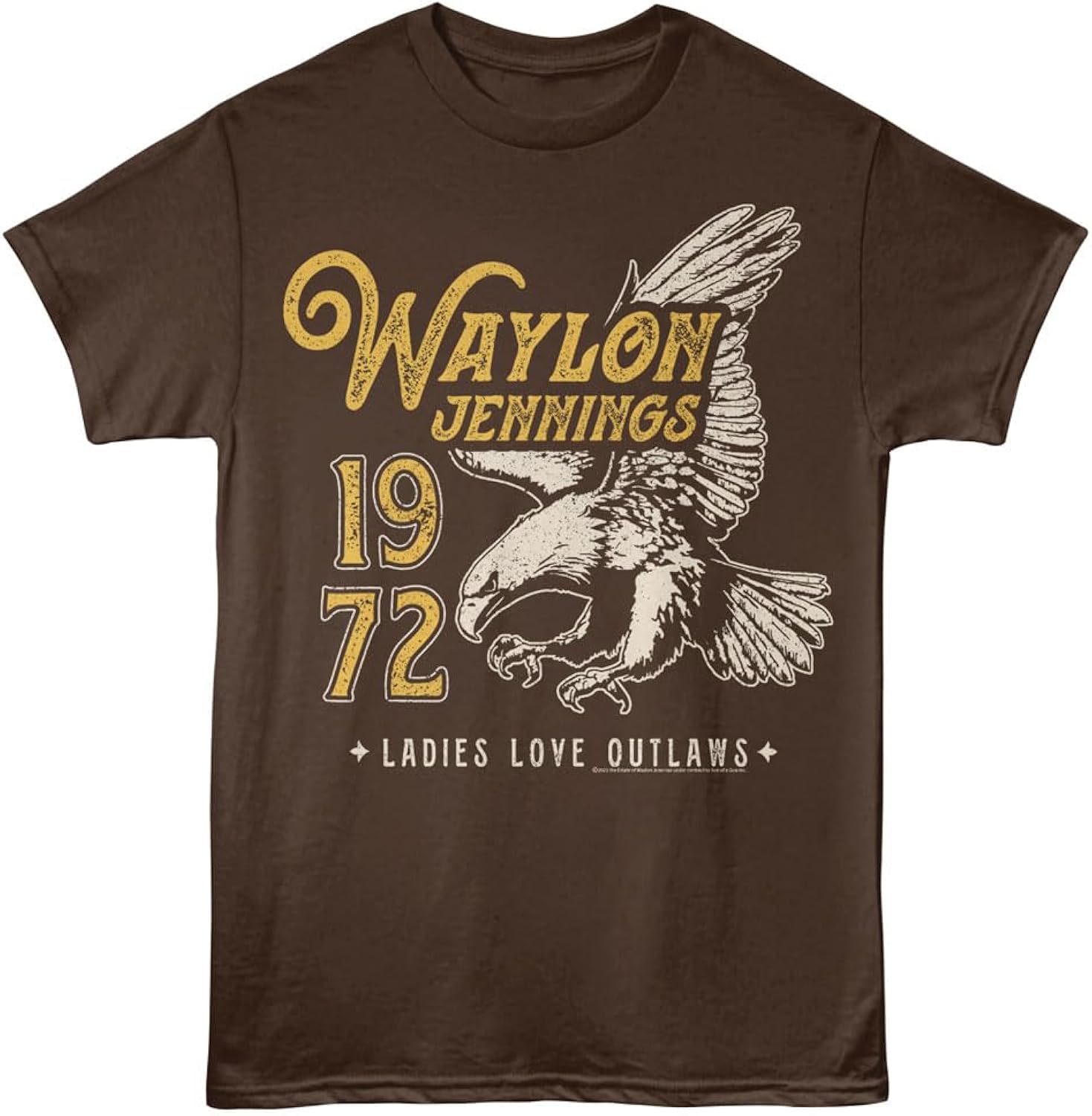 Waylon Jennings '72 Eagle Adult Dark Chocolate Short - Adult & Kids T-Shirts, Sweatshirts & Hoodies apparel design preview 1
