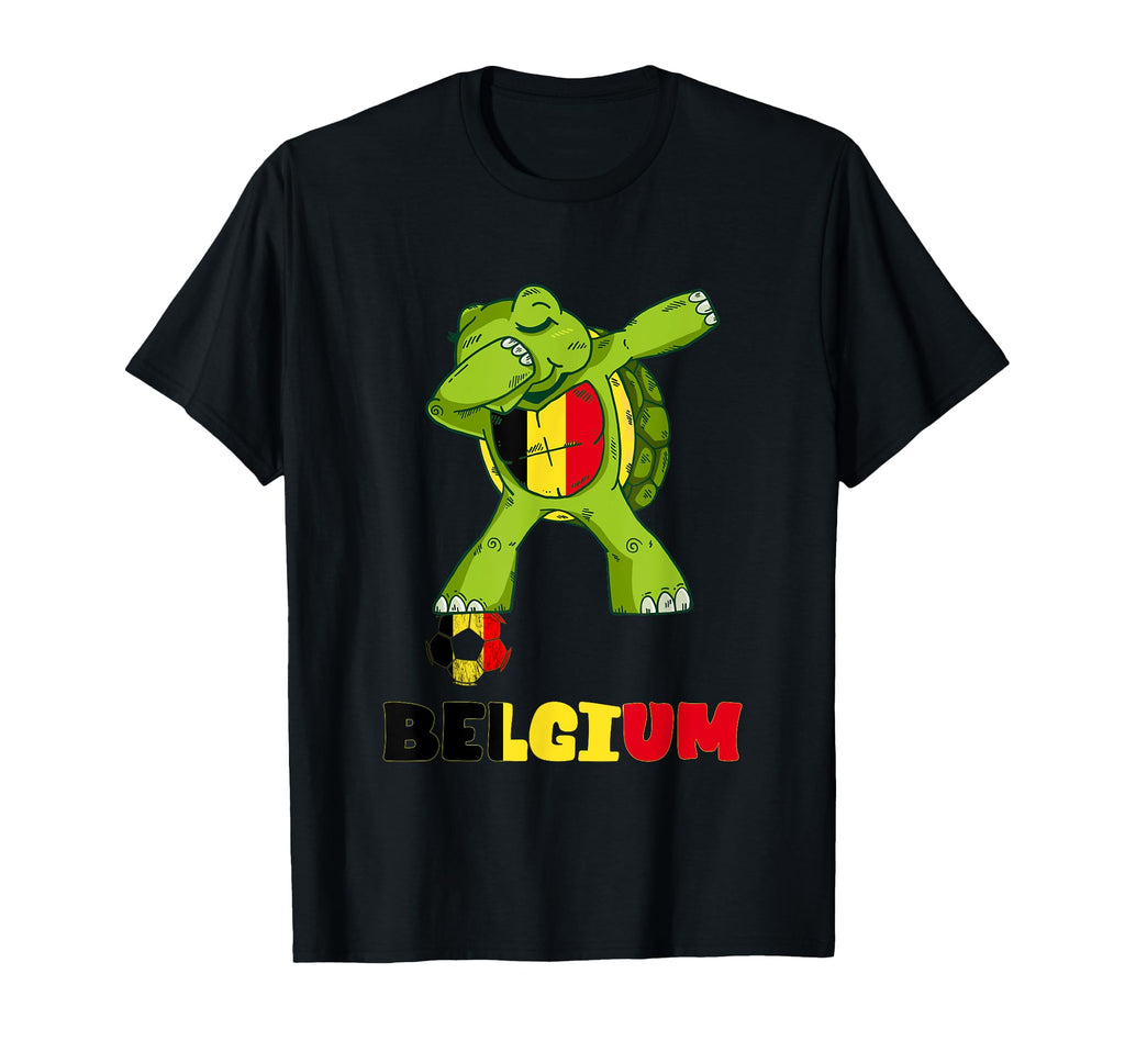 Belgium Turtle Dabbing Belgium Flag T-Shirt - Unique Graphic for Adults - T-Shirt, Sweatshirt, Hoodie