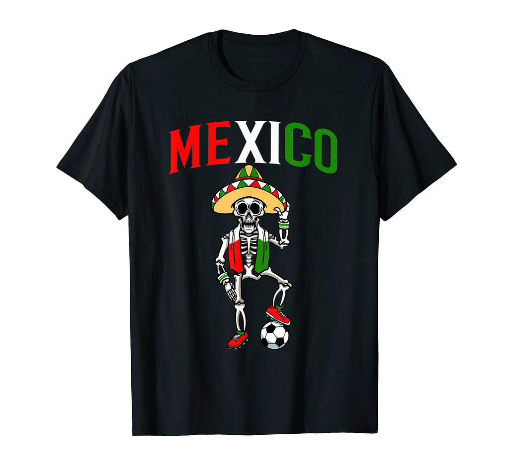Mexican Soccer Player Sombrero Skeleton T-Shirt - Minimalist Print Unisex - T-Shirt, Sweatshirt, Hoodie