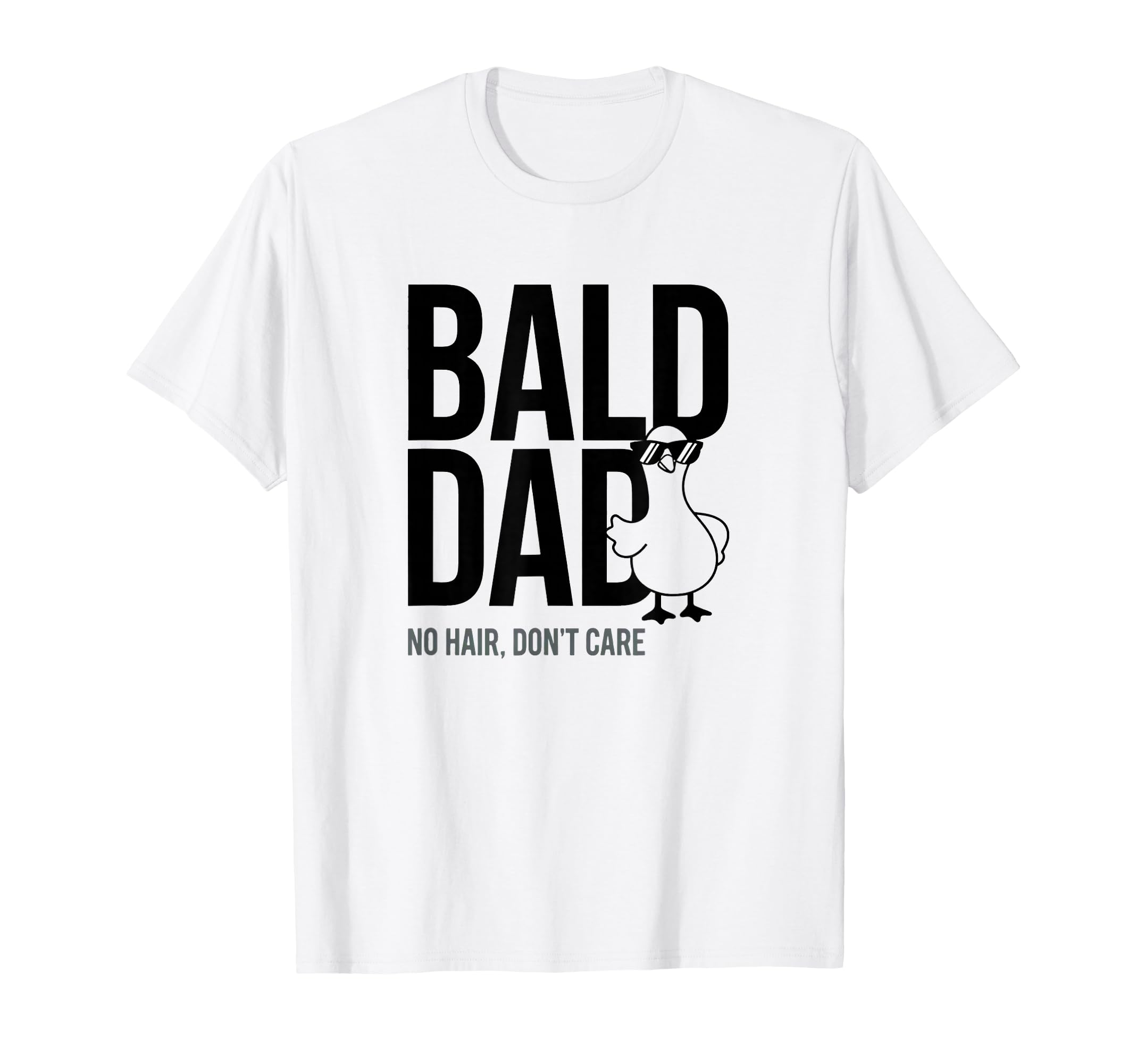 Funny Bald Dad Duck No Hair Dont Care T-Shirt - Minimalist Print Unisex - T-Shirt, Sweatshirt, Hoodie