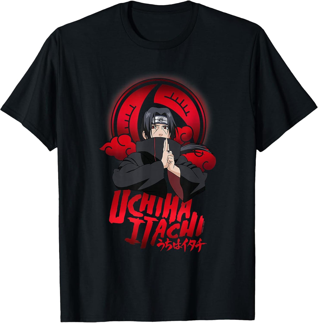 Uchiha Itachi Sharingan Symbol with Clouds Anime - Adult & Kids T-Shirts, Sweatshirts & Hoodies apparel design preview 1
