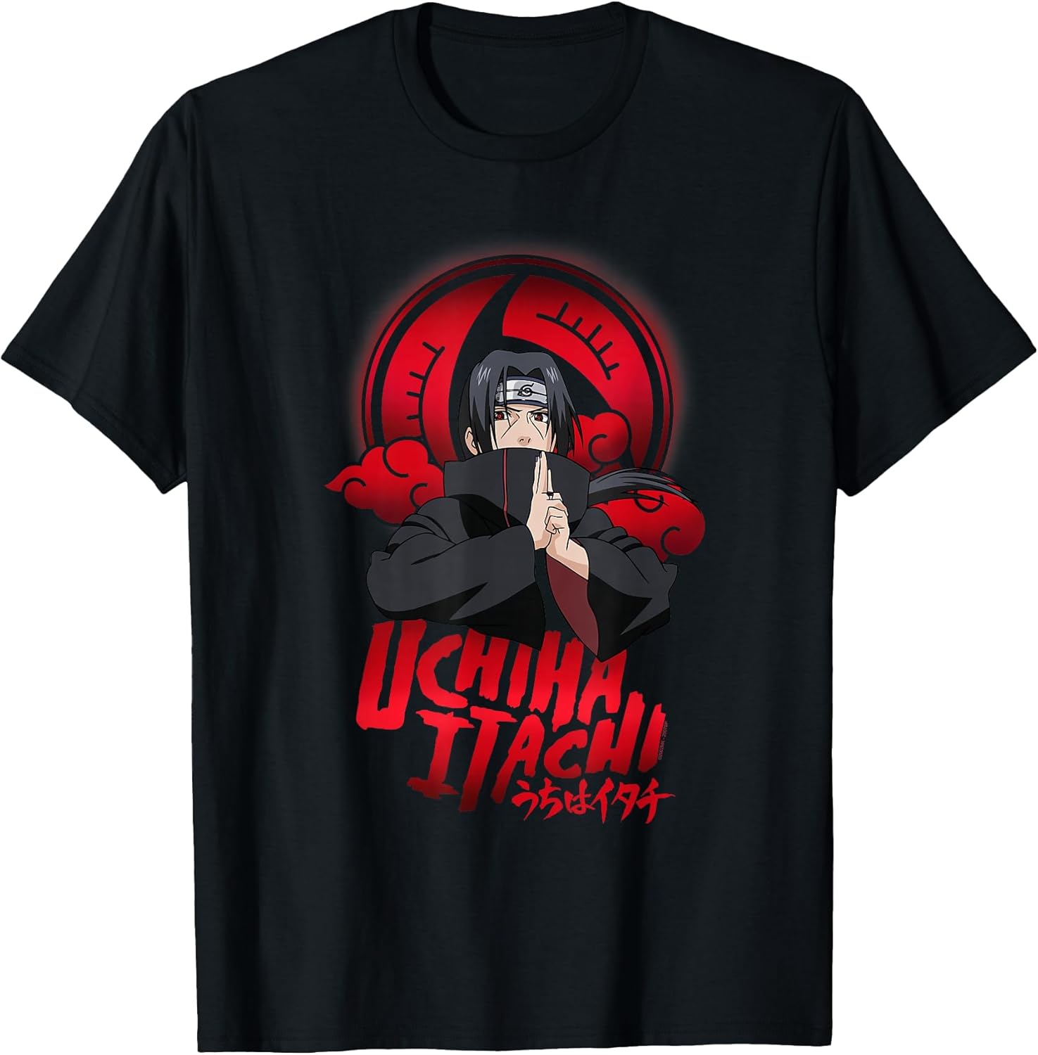 Uchiha Itachi Sharingan Symbol with Clouds Anime - Adult & Kids T-Shirts, Sweatshirts & Hoodies apparel design preview 1