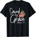 Christian Bible Verse Quote Rose Flower Ephesians 2:8 - Adult & Kids T-Shirts, Sweatshirts & Hoodies apparel design preview 1