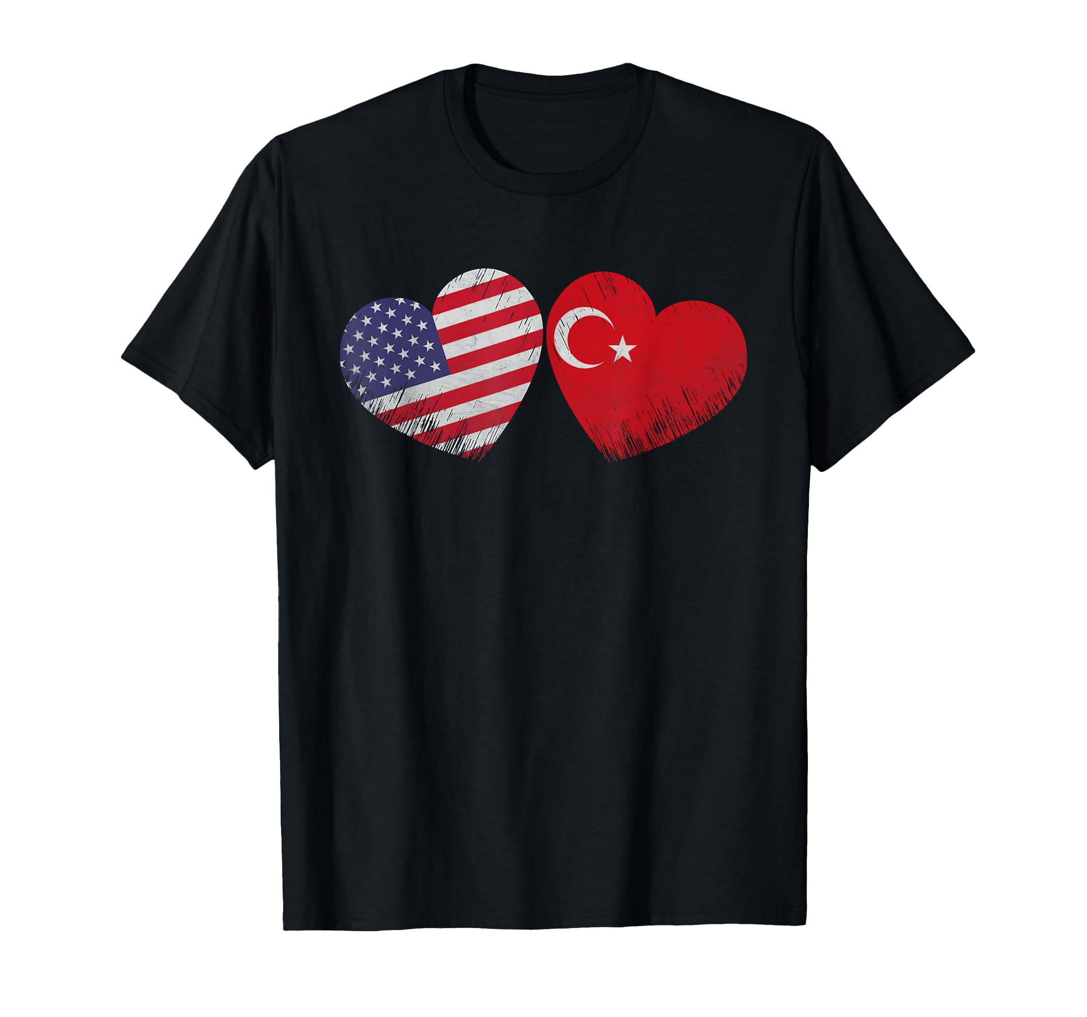 Heart Turkish American Flag Patriotic T-Shirt - Streetwear Style Men Women - T-Shirt, Sweatshirt, Hoodie