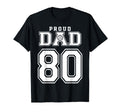 Custom Proud Volleyball Dad Number 80 T-Shirt - Unique Graphic Unisex - T-Shirt, Sweatshirt, Hoodie