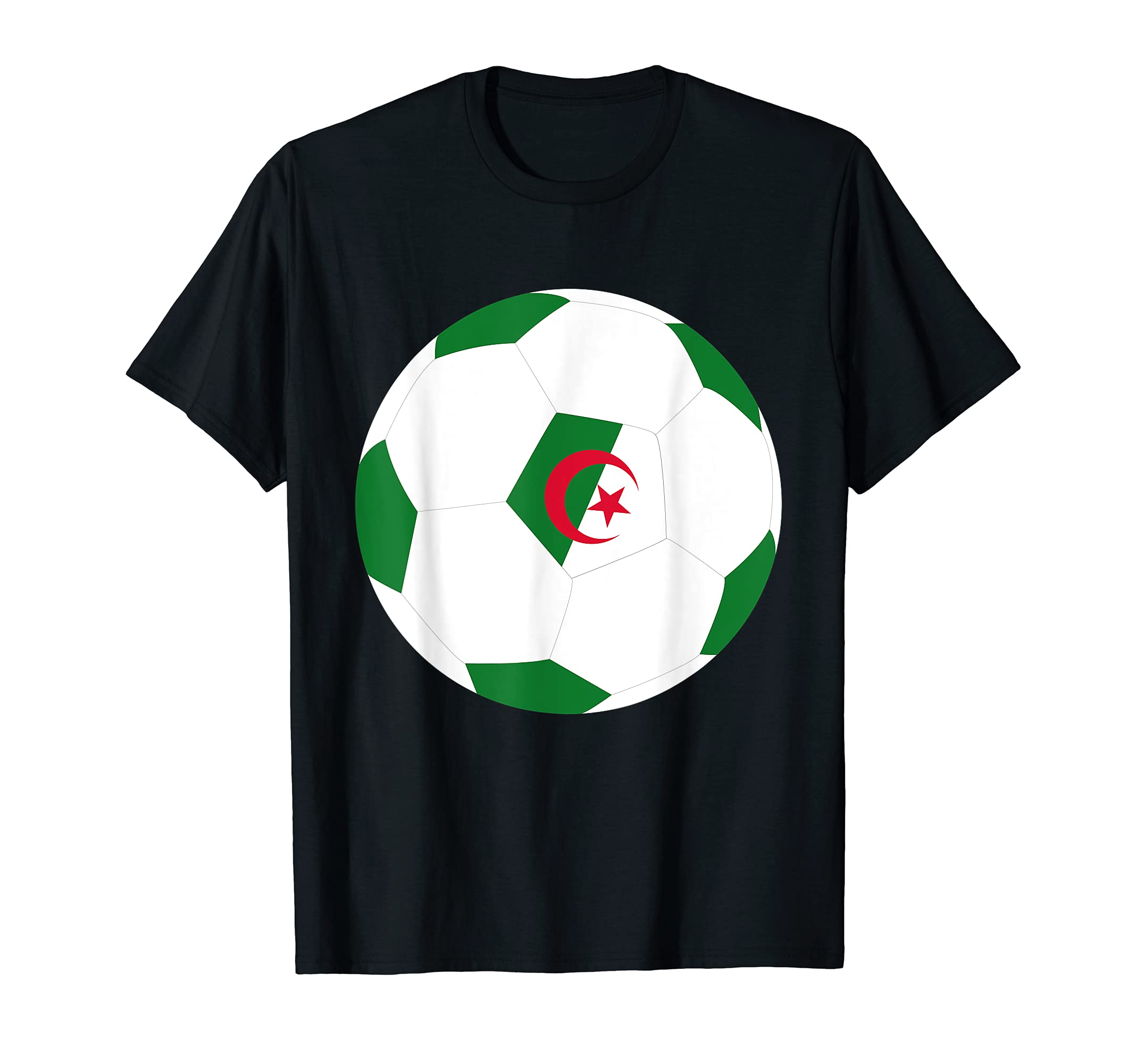 Algeria Soccer Ball Algerian Flag T-Shirt - Streetwear Style for Adults - T-Shirt, Sweatshirt, Hoodie