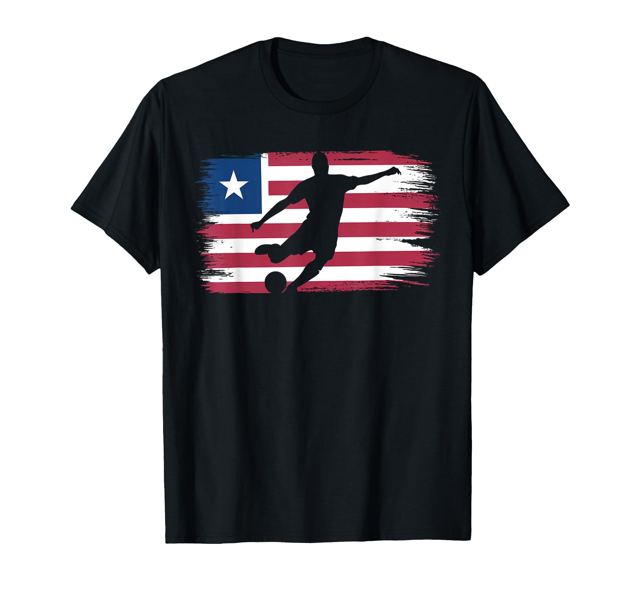 Liberia Flag Soccer Hoodie - Novelty Apparel Unisex - T-Shirt, Sweatshirt, Hoodie