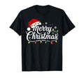 Merry Lights Red Santa Hat Family T-Shirt - Trendy Graphic Men Women - T-Shirt, Sweatshirt, Hoodie