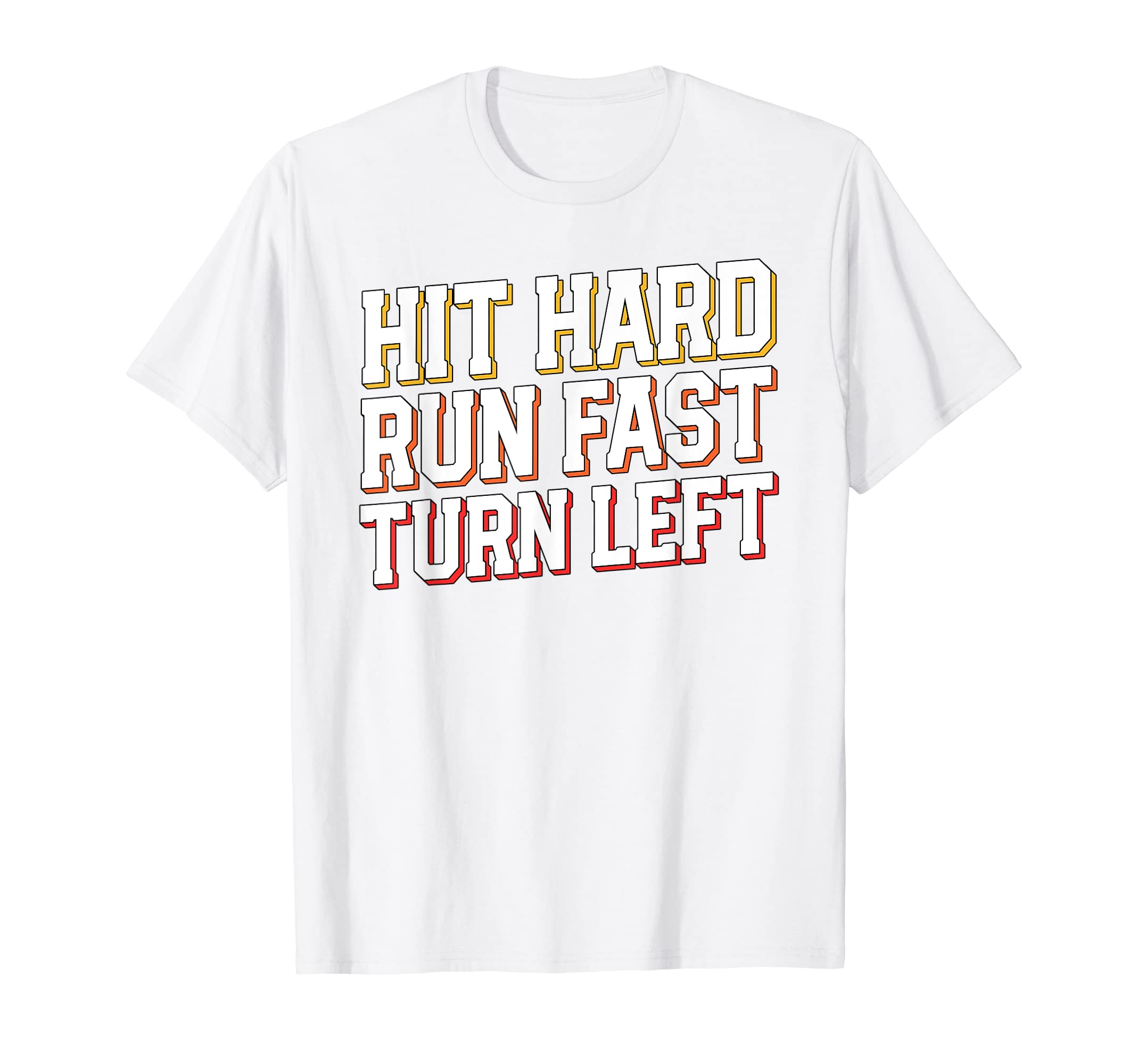 Funny Baseball Hit Hard Run Fast Turn T-Shirt - Minimalist Print Men Women - T-Shirt, Sweatshirt, Hoodie