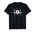 Heartbeat Soccer Player Ball Soccer T-Shirt - Minimalist Print Men Women - T-Shirt, Sweatshirt, Hoodie