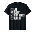 Eat Sleep Stop Goals Repeat Funny T-Shirt - Minimalist Print for Adults - T-Shirt, Sweatshirt, Hoodie