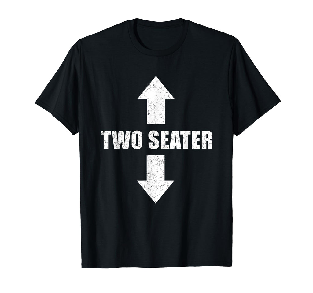 Two Seater 2 Seater Distressed Funny T-Shirt - Minimalist Print Men Women - T-Shirt, Sweatshirt, Hoodie