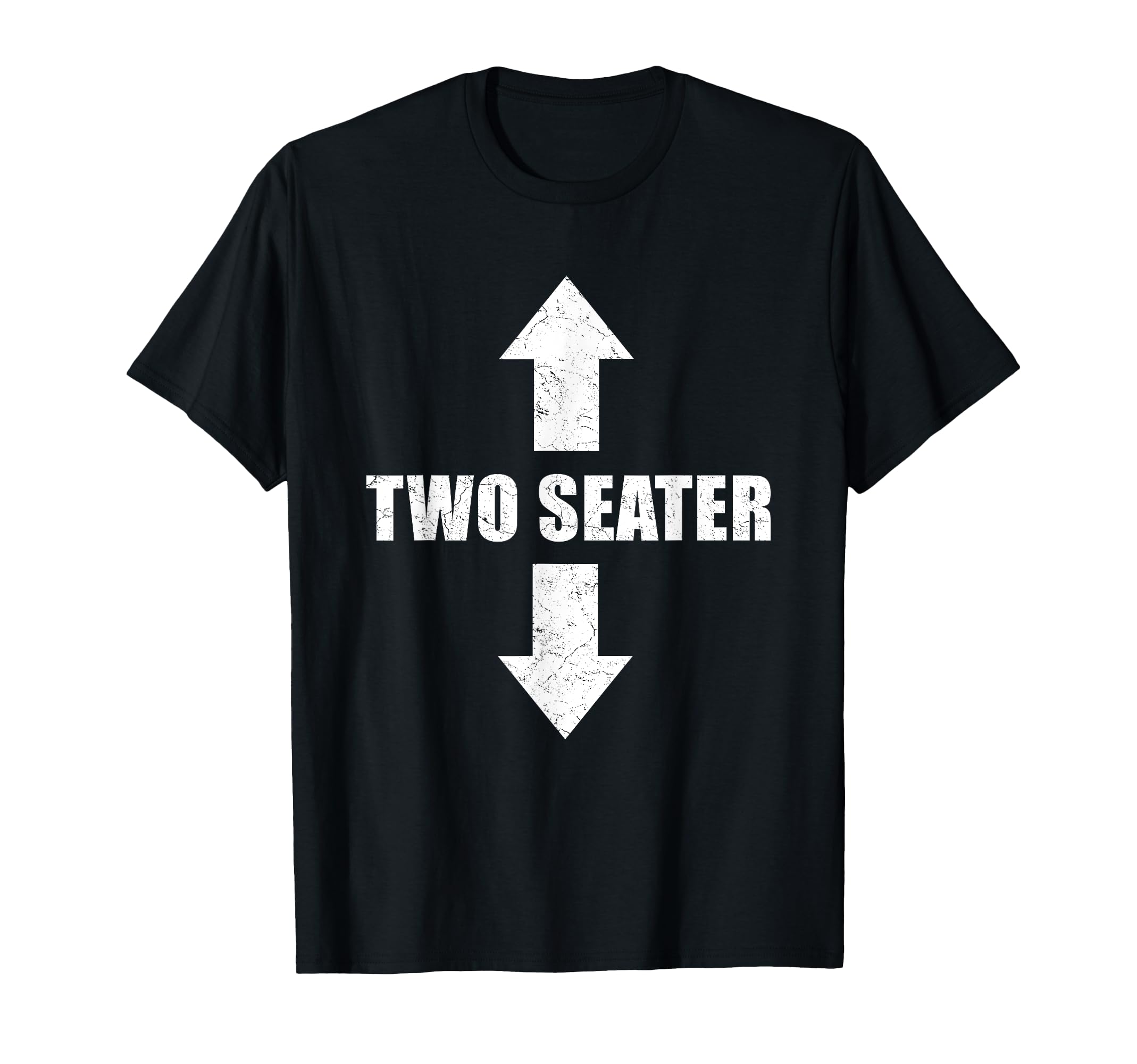 Two Seater 2 Seater Distressed Funny T-Shirt - Minimalist Print Men Women - T-Shirt, Sweatshirt, Hoodie