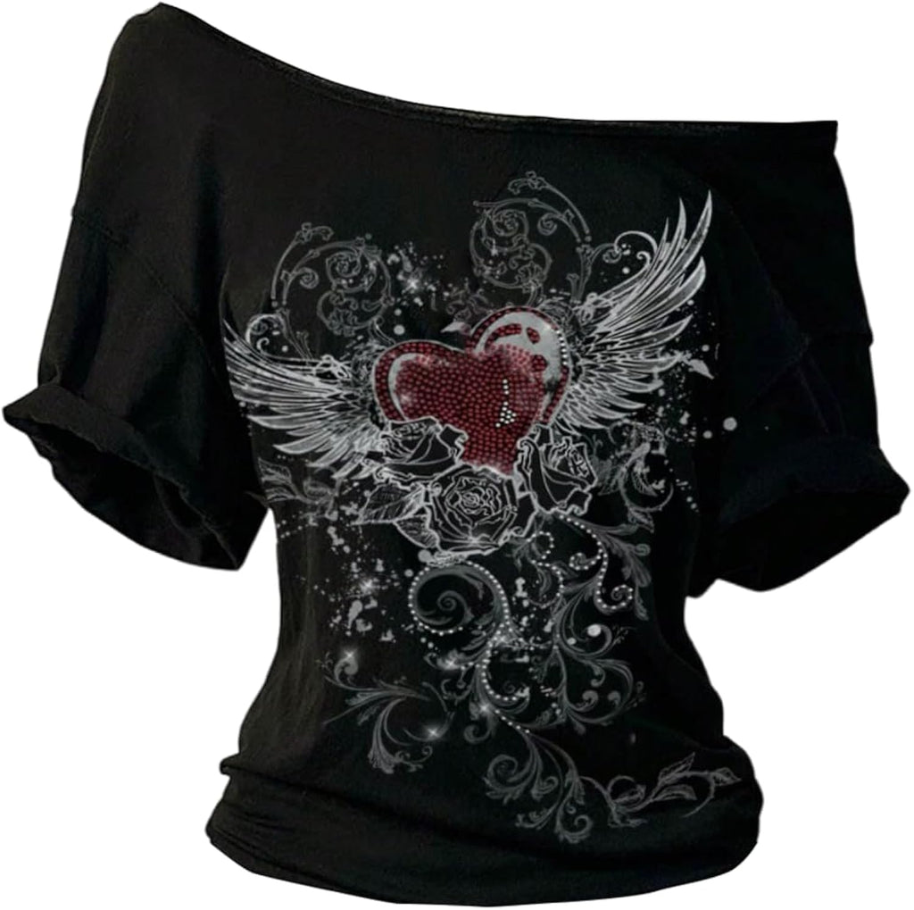 Women's Goth Graphic Off The Shoulder Short Sleeve - Adult & Kids T-Shirts, Sweatshirts & Hoodies apparel design preview 1