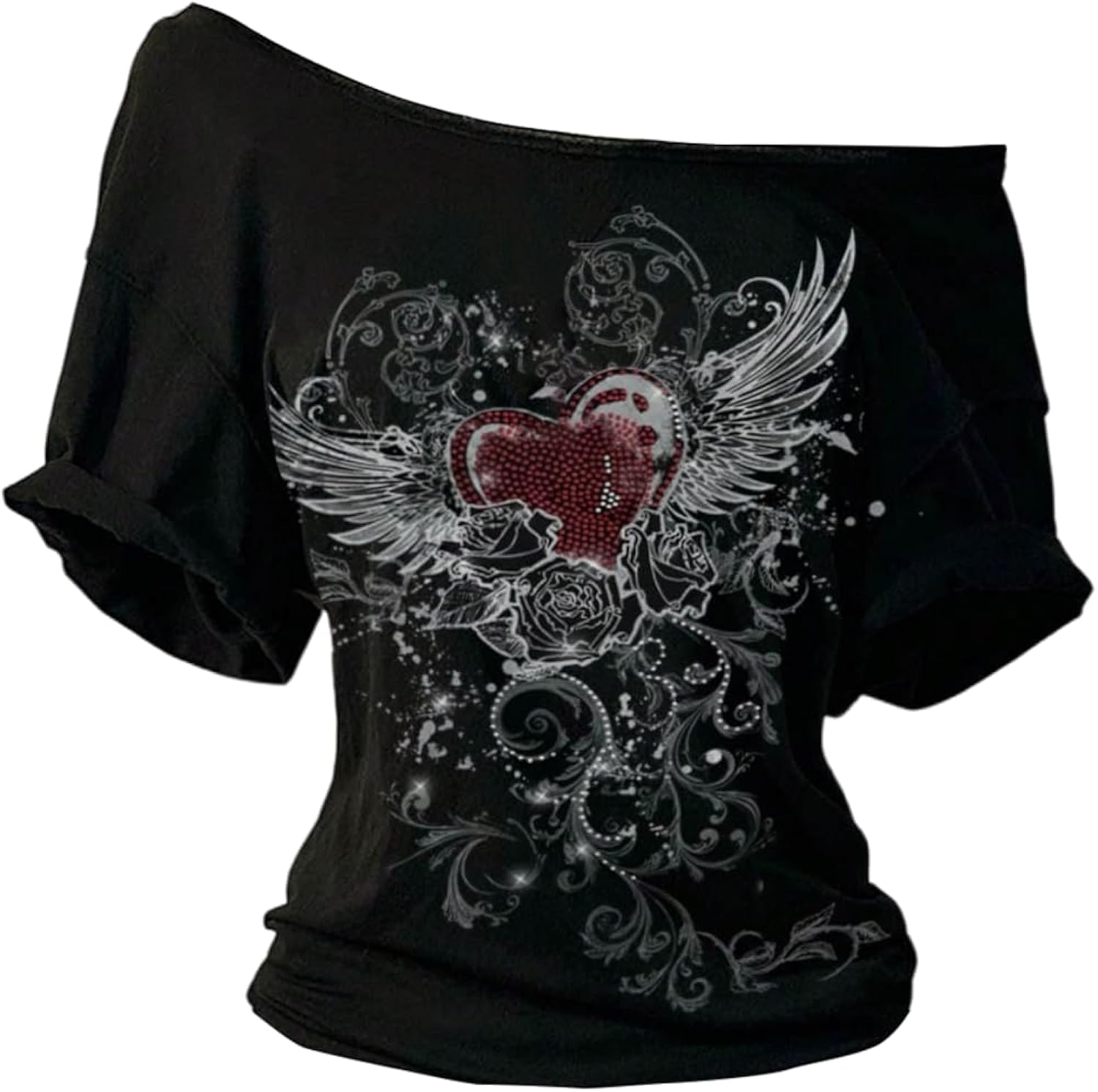 Women's Goth Graphic Off The Shoulder Short Sleeve - Adult & Kids T-Shirts, Sweatshirts & Hoodies apparel design preview 1