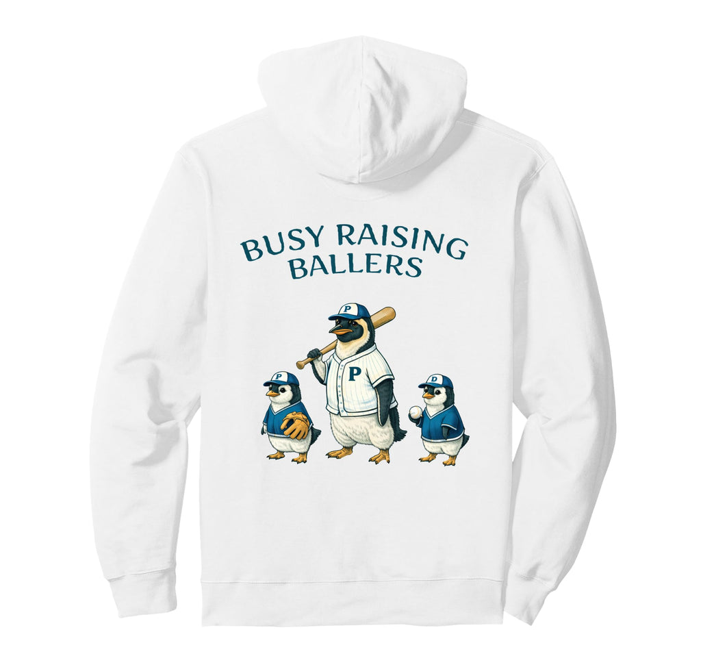 Busy Raising Baller Baseball Softball Hoodie - Novelty Apparel for Adults - T-Shirt, Sweatshirt, Hoodie
