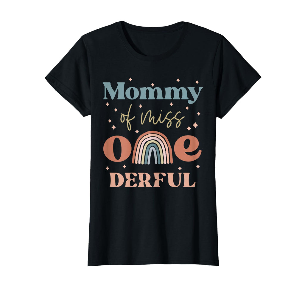 Mommy Miss Onederful Boho Rainbow T-Shirt - Minimalist Print Men Women - T-Shirt, Sweatshirt, Hoodie