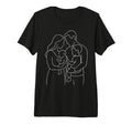 Family Line Art Mother Dad Son Daughter T-Shirt - Graphic Print Unisex - T-Shirt, Sweatshirt, Hoodie