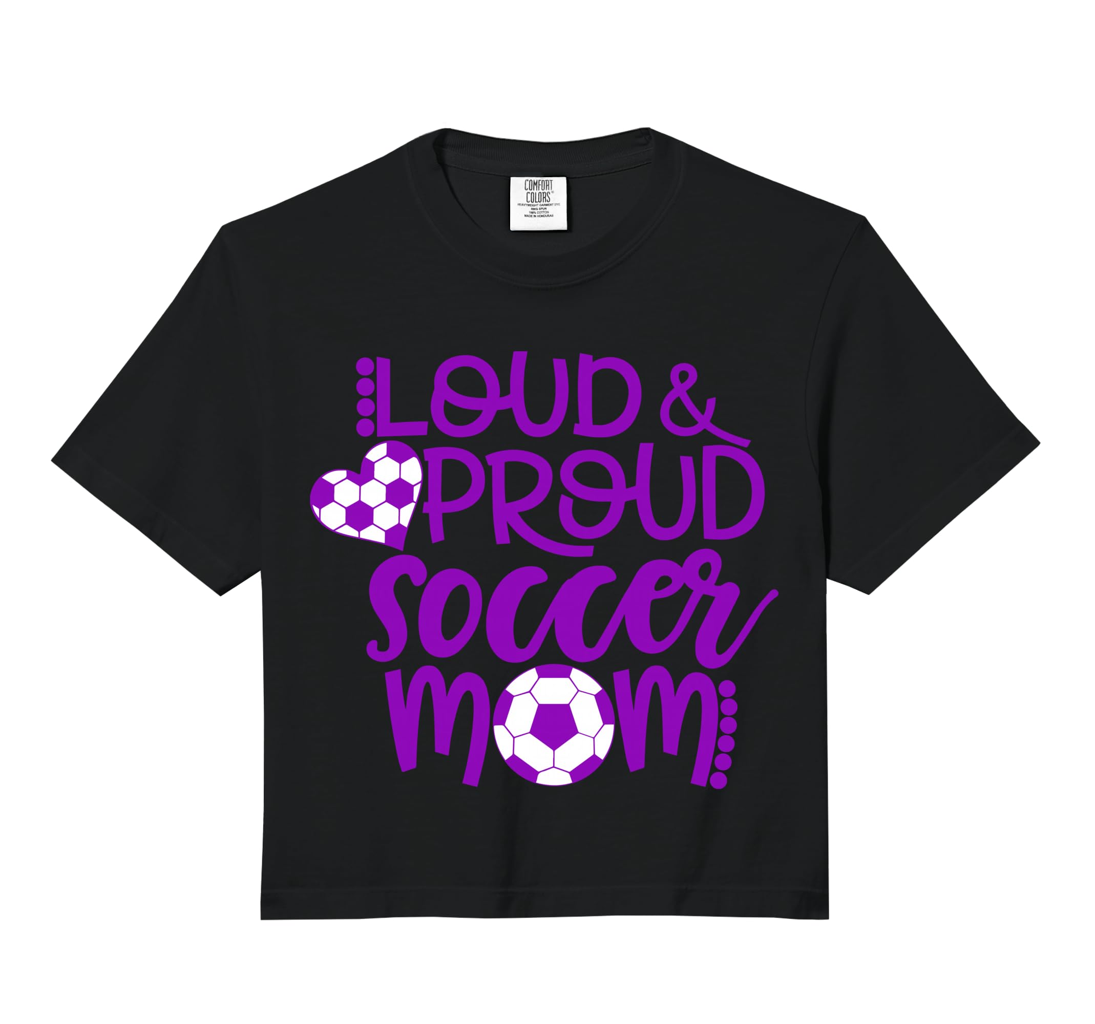 Purple And White Loud And Proud Soccer Mom Hoodie - Trendy Graphic Unisex - T-Shirt, Sweatshirt, Hoodie