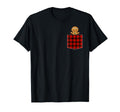 Red Plaid Gingerbread Cookie Pocket T-Shirt - Custom Art Print Unisex - T-Shirt, Sweatshirt, Hoodie