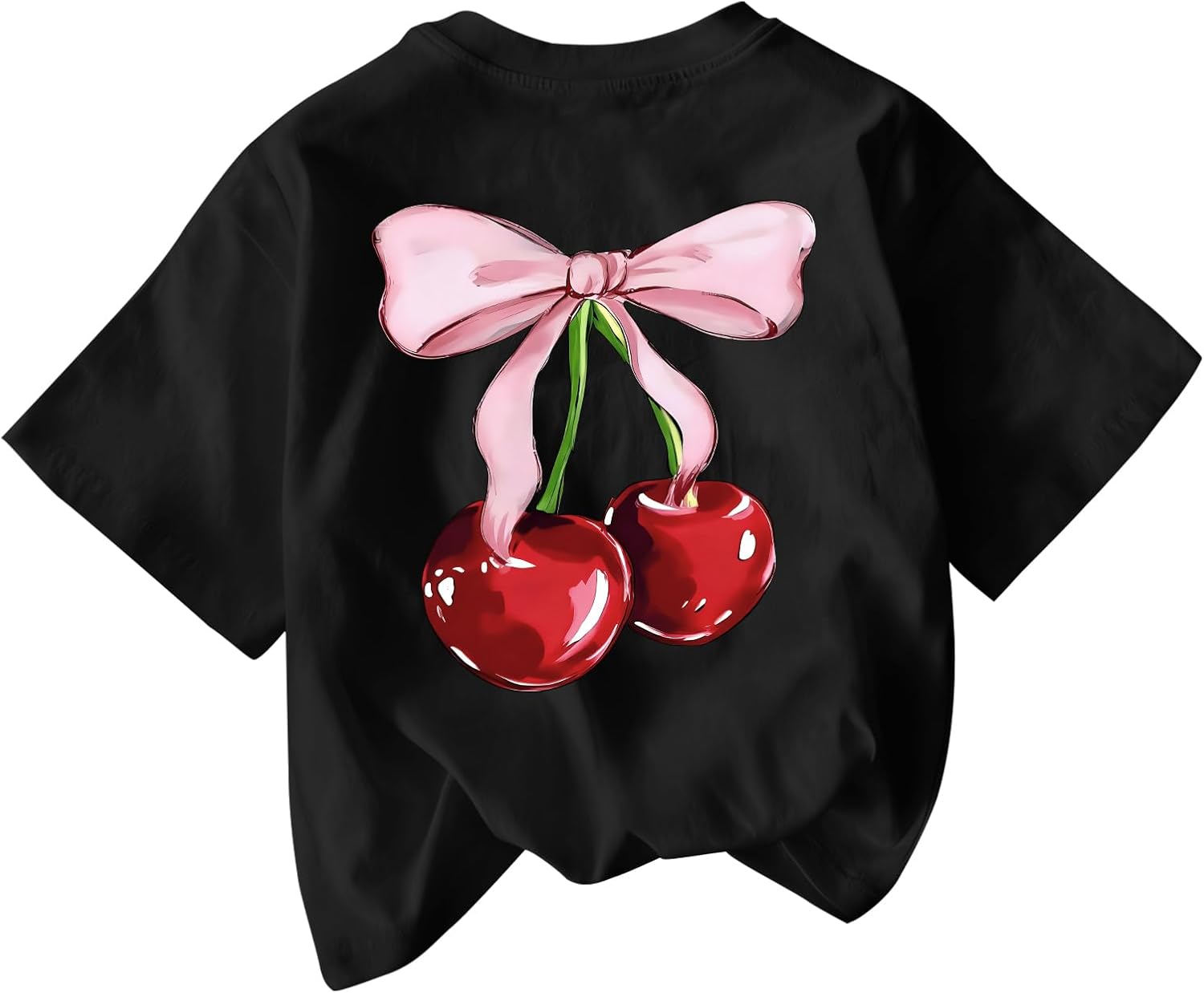 Cute for Girls Cherry Bow Kids Graphic Preppy Summer - Adult & Kids T-Shirts, Sweatshirts & Hoodies apparel design preview 1