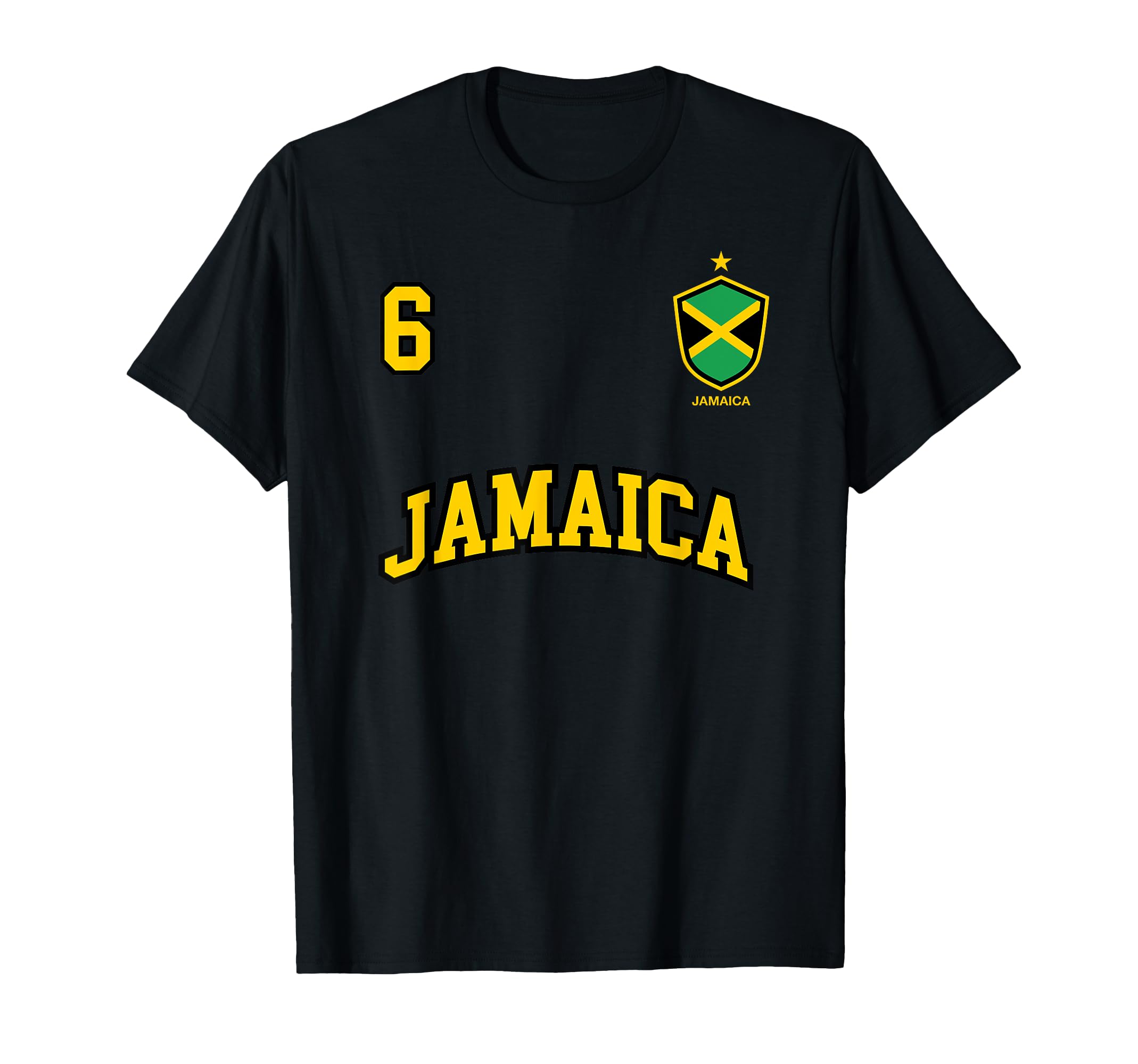Jamaica Team Sports Number 6 Soccer T-Shirt - Custom Art Print Men Women - T-Shirt, Sweatshirt, Hoodie