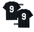 Number 9 Sports Jersey Front And Back T-Shirt - Novelty Apparel for Adults - T-Shirt, Sweatshirt, Hoodie