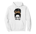 Mom Life Messy Bun Curly Hair Hockey Soccer Hoodie - Trendy Graphic Unisex - T-Shirt, Sweatshirt, Hoodie