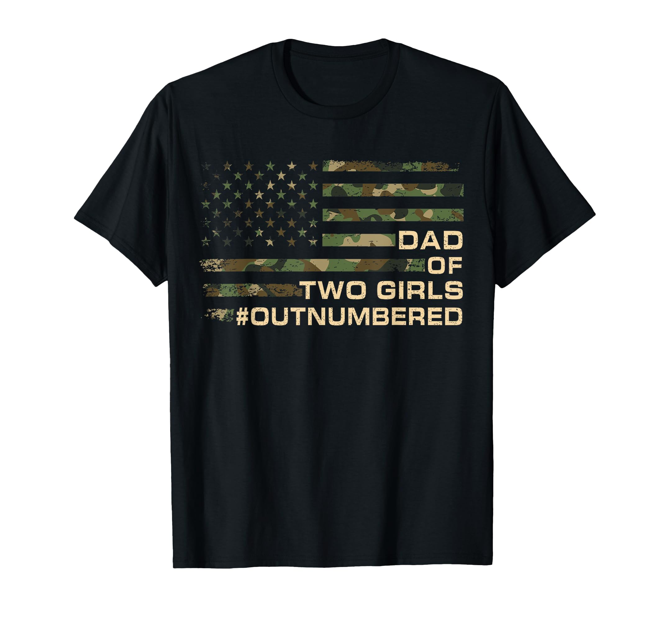 Dad Two Outnumbered Fathers Day Dad 2 T-Shirt - Novelty Apparel Men Women - T-Shirt, Sweatshirt, Hoodie