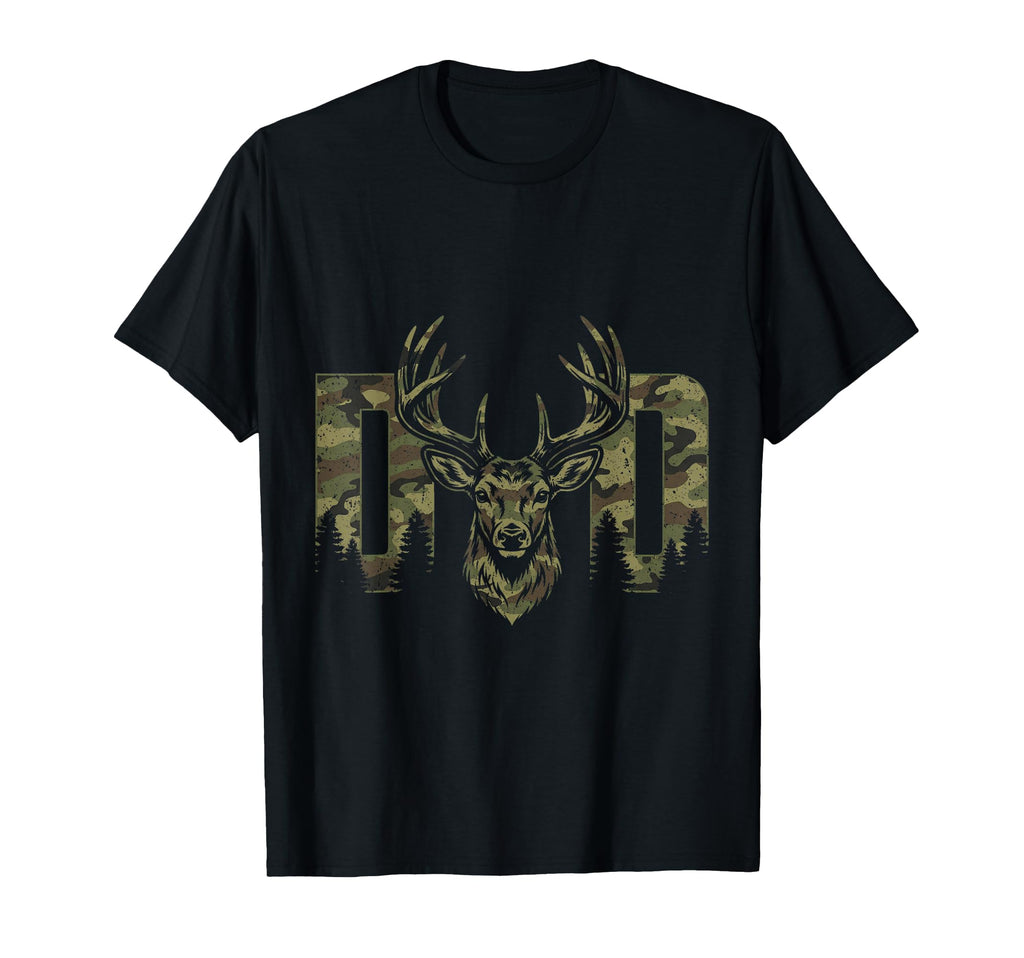Dad Deer Hunting Camo Antlers T-Shirt - Fun Novelty Design Men Women - T-Shirt, Sweatshirt, Hoodie