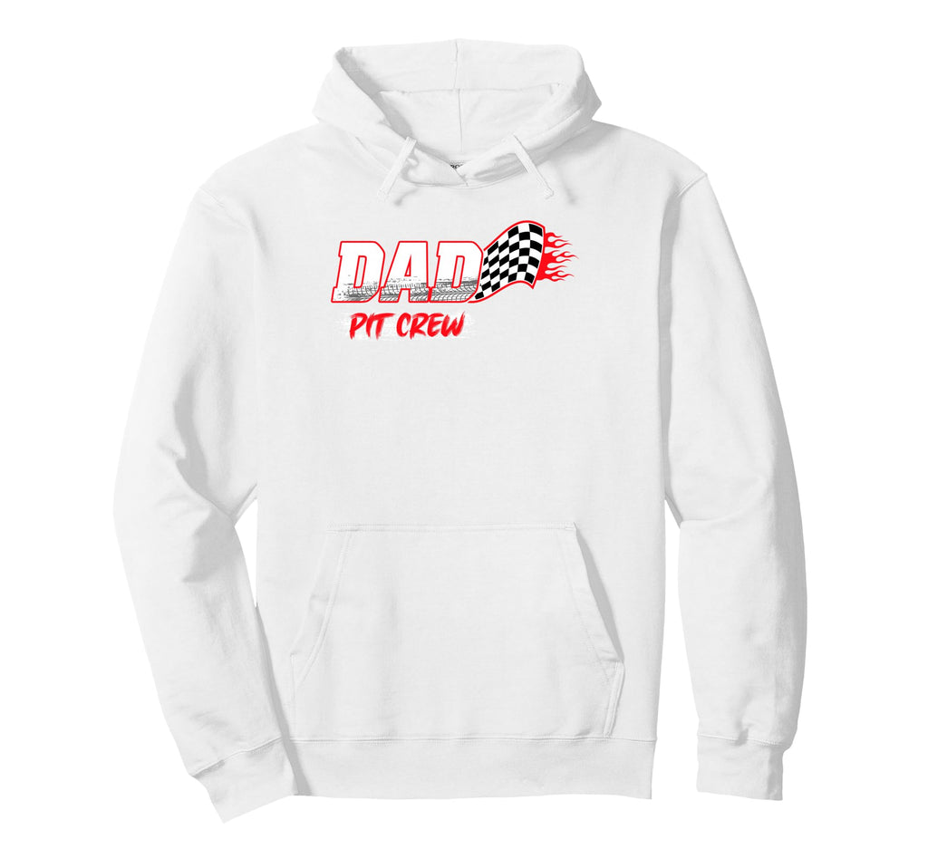 Dad Pit Crew Racing Dad Checkered Hoodie - Minimalist Print for Adults - T-Shirt, Sweatshirt, Hoodie