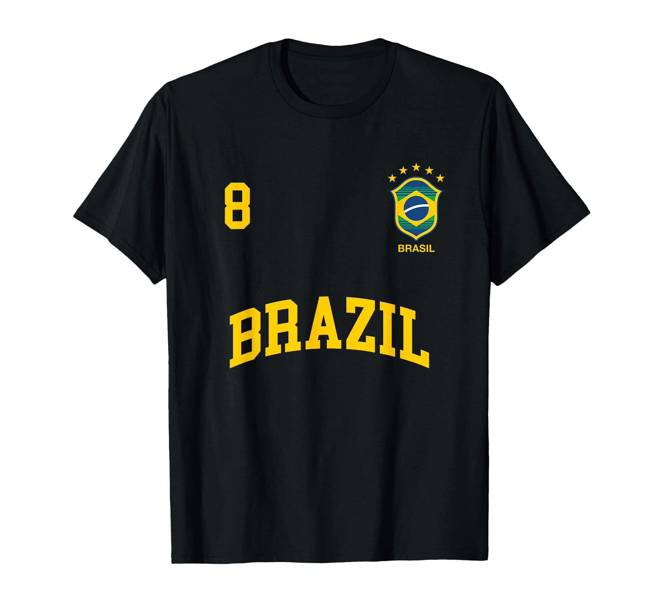 Brazil Team Sports Number 8 Soccer T-Shirt - Aesthetic Graphic Men Women - T-Shirt, Sweatshirt, Hoodie