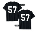 Number 57 Sports Jersey Front And Back T-Shirt - Trendy Graphic Men Women - T-Shirt, Sweatshirt, Hoodie