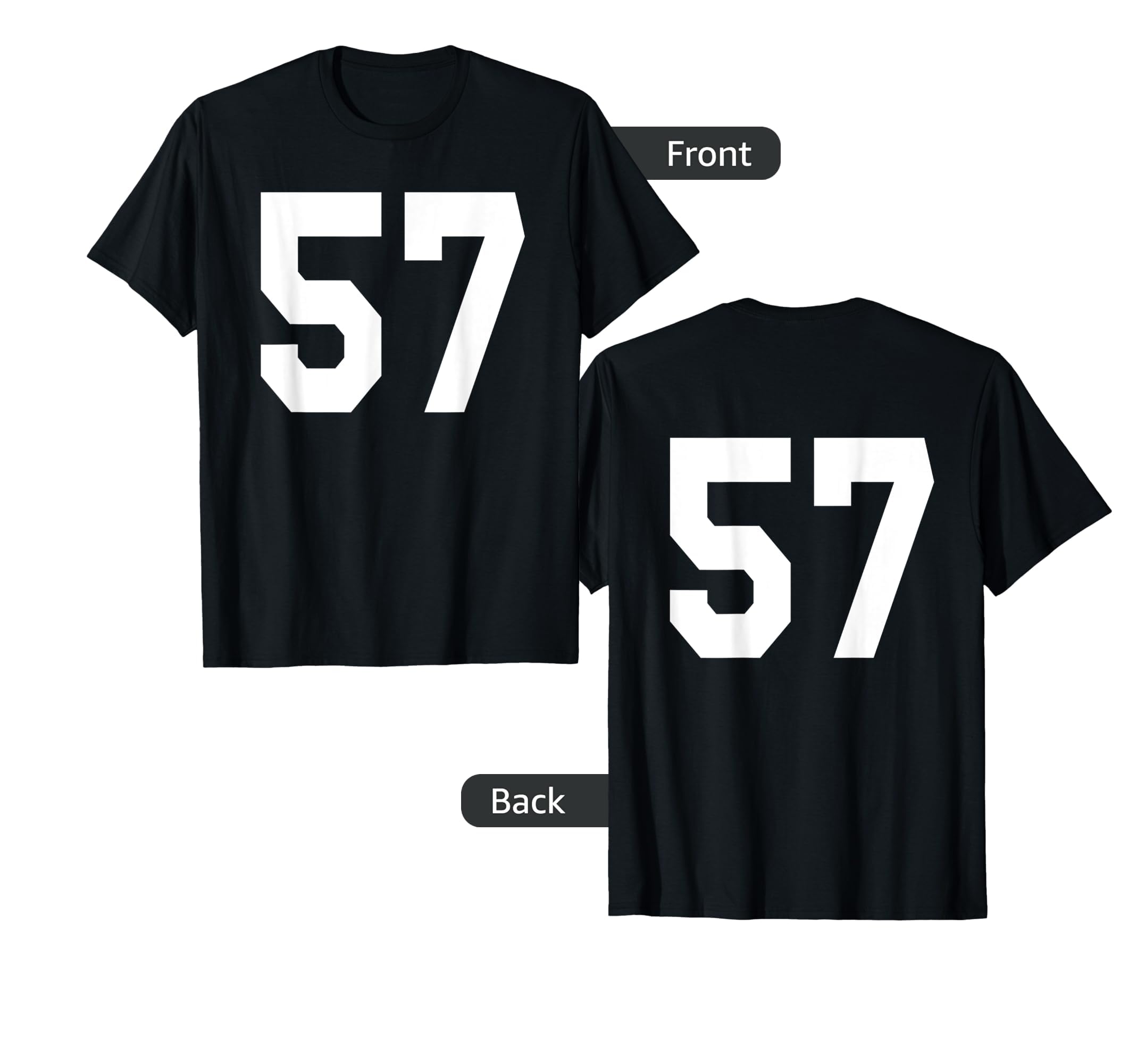 Number 57 Sports Jersey Front And Back T-Shirt - Trendy Graphic Men Women - T-Shirt, Sweatshirt, Hoodie