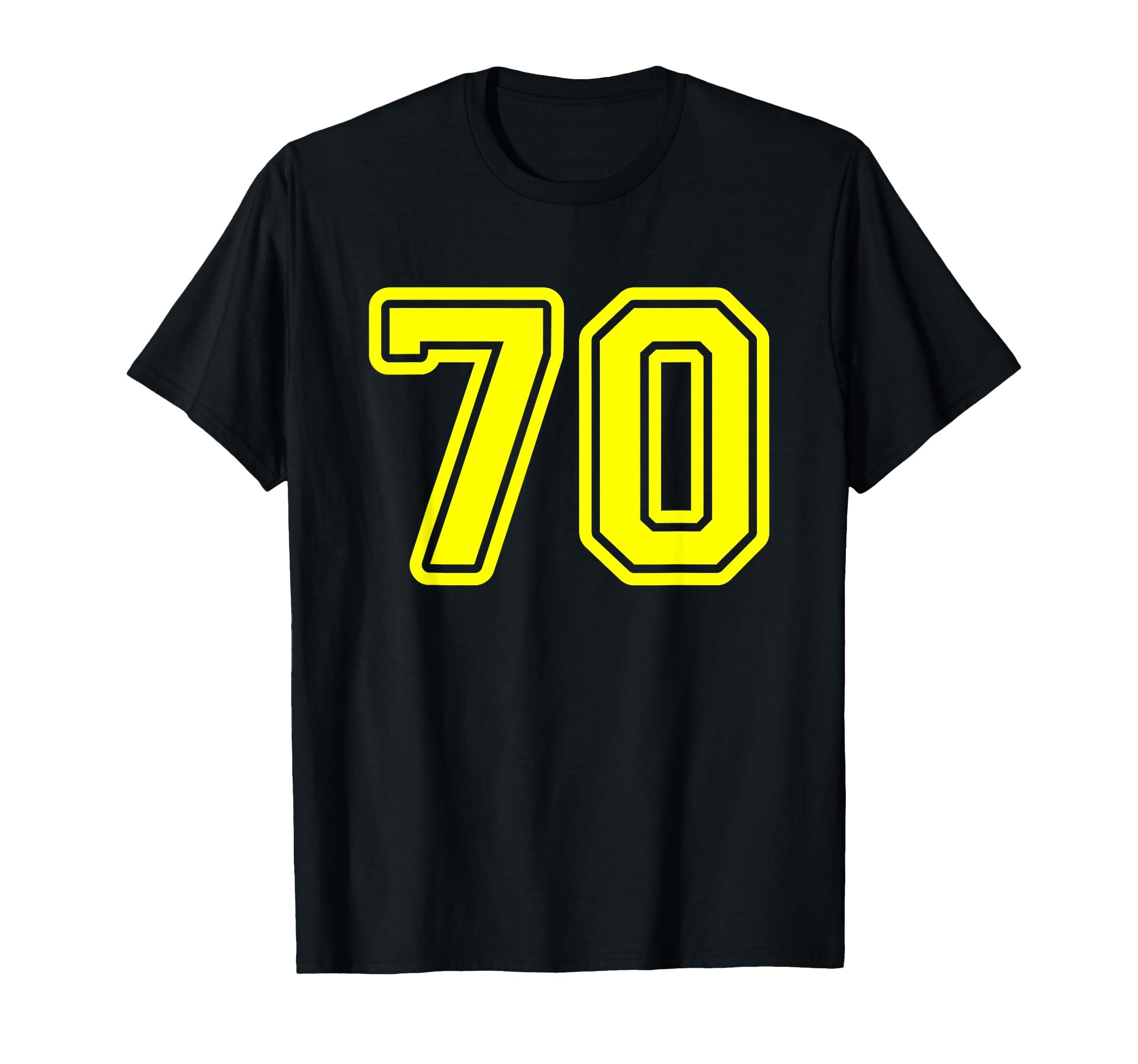 Yellow Sport Team Number 70 T-Shirt - Fun Novelty Design Unisex - T-Shirt, Sweatshirt, Hoodie