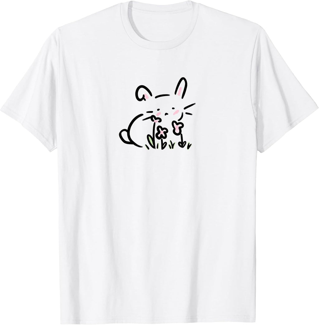 Y2K Cute Kawaii Coquette Bunny and Flowers - Adult & Kids T-Shirts, Sweatshirts & Hoodies apparel design preview 1