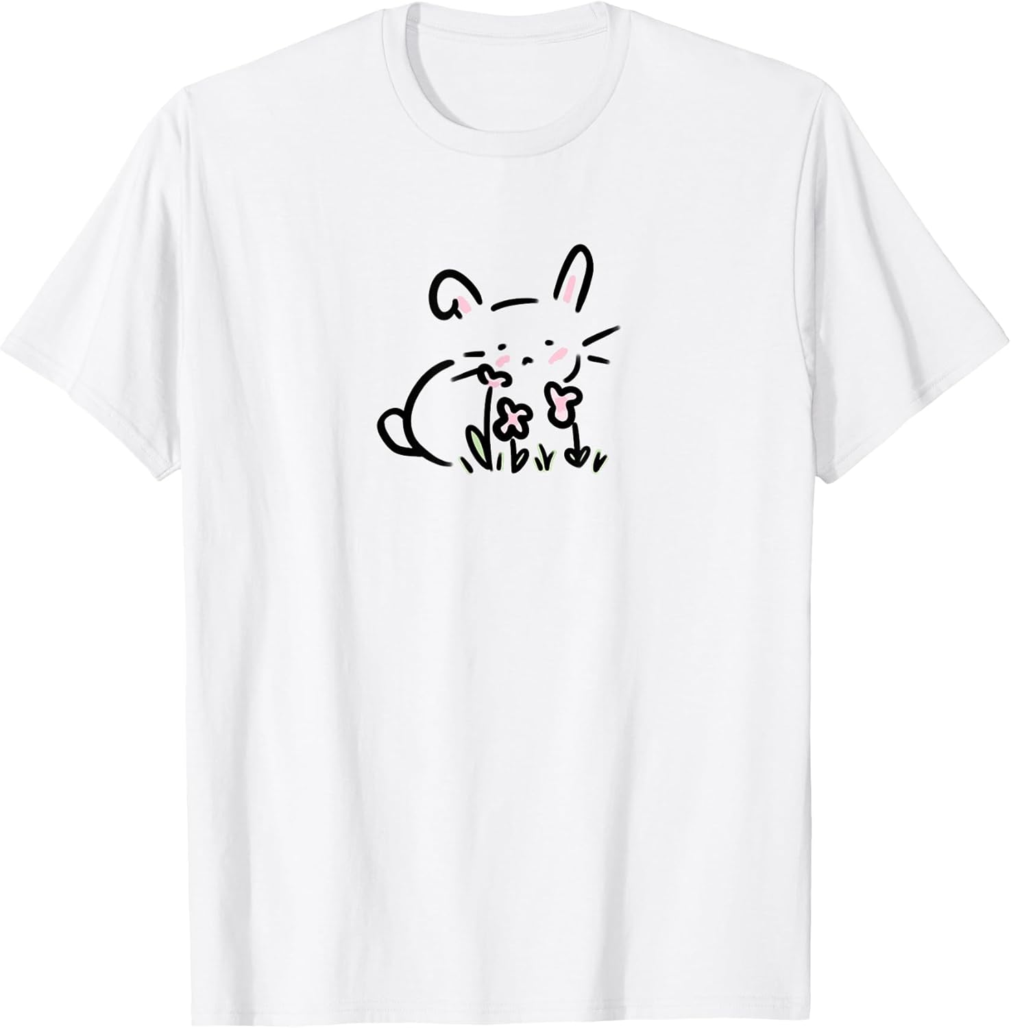 Y2K Cute Kawaii Coquette Bunny and Flowers - Adult & Kids T-Shirts, Sweatshirts & Hoodies apparel design preview 1