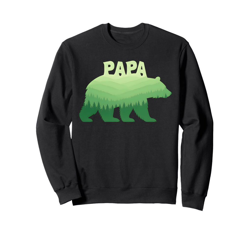 Papa Forest Bear Nature Mountain Sweatshirt - Graphic Print for Adults - T-Shirt, Sweatshirt, Hoodie