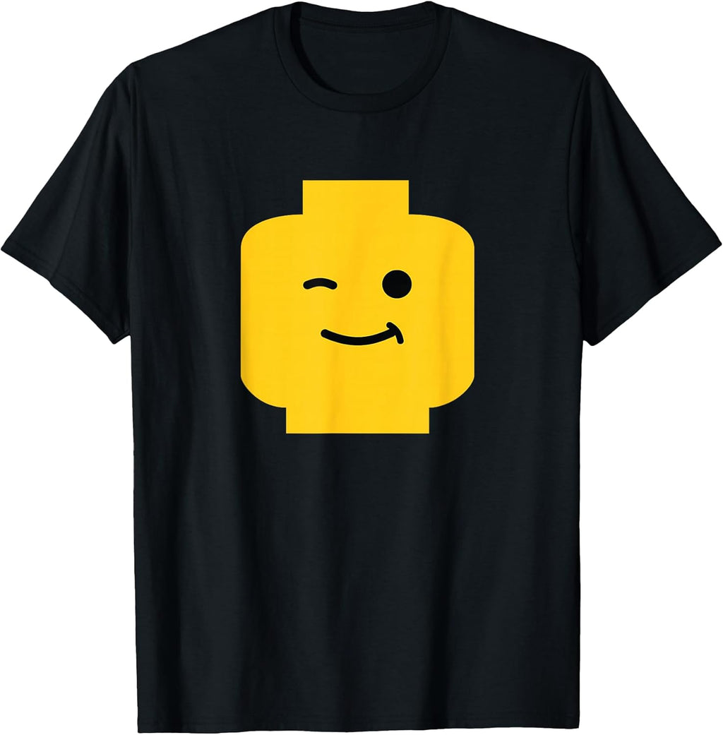 Winking Winky Face Minifig Brick Toy - Adult & Kids T-Shirts, Sweatshirts & Hoodies apparel design preview 1