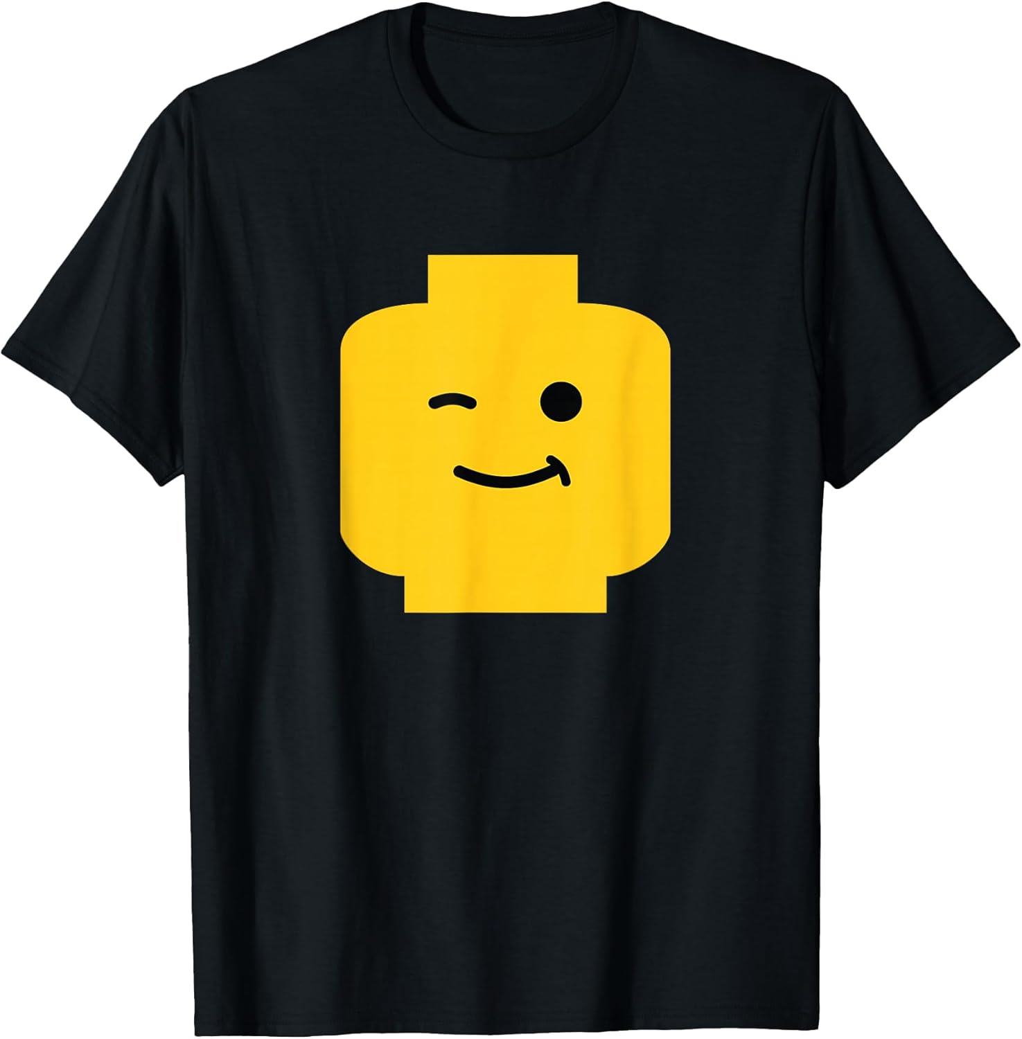 Winking Winky Face Minifig Brick Toy - Adult & Kids T-Shirts, Sweatshirts & Hoodies apparel design preview 1