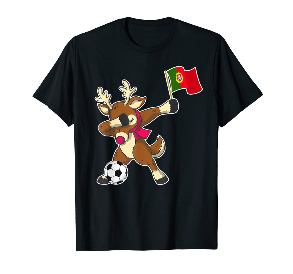 Soccer Portuguese Flag Reindeer T-Shirt - Trendy Graphic for Adults - T-Shirt, Sweatshirt, Hoodie