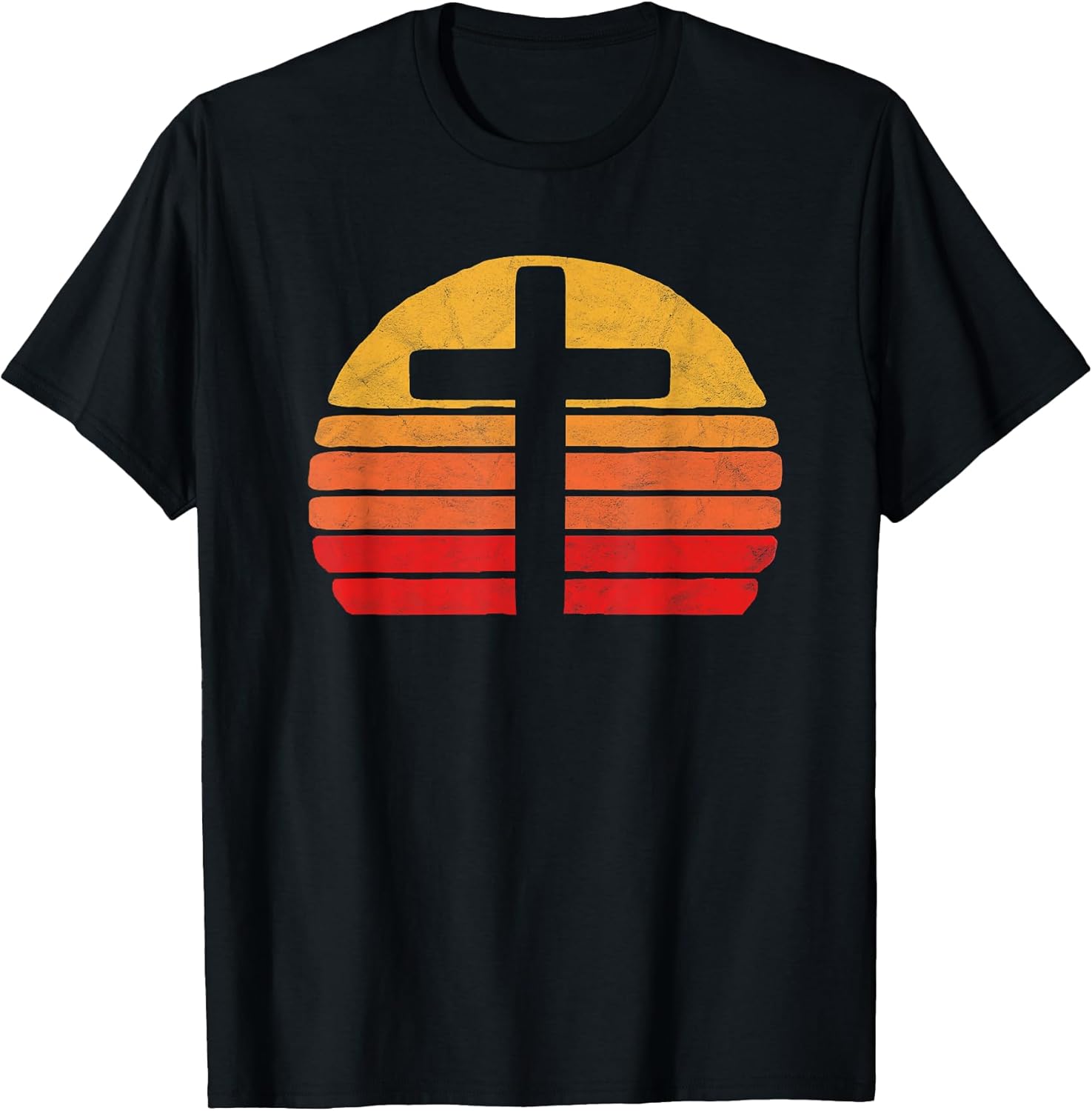 Vintage Christian Cross Retro 80's Style Sun - Adult & Kids T-Shirts, Sweatshirts & Hoodies apparel design preview 1