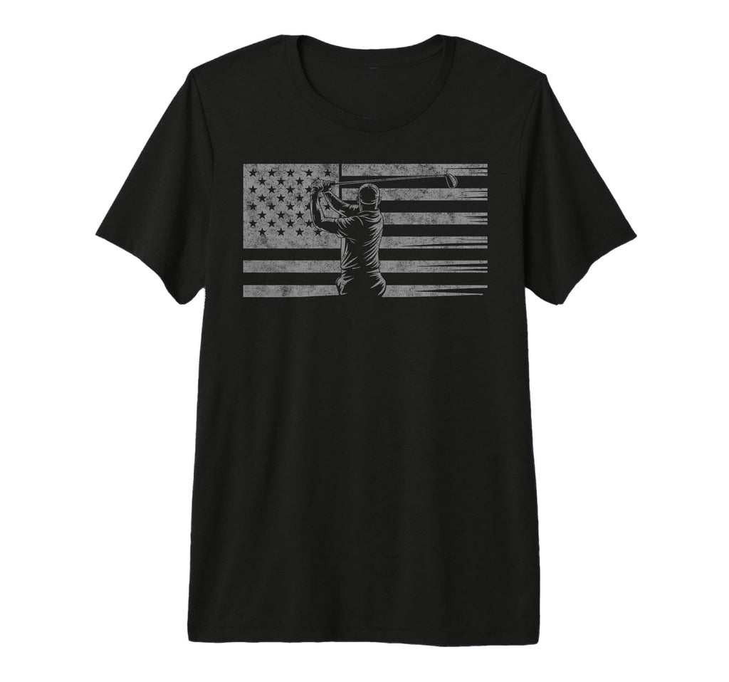 Us Flag Golf Golfer Golfing Dad Retirement T-Shirt - Unique Graphic Unisex - T-Shirt, Sweatshirt, Hoodie