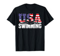 Swimming Us American Flag Water Swimmer T-Shirt - Unique Graphic Unisex - T-Shirt, Sweatshirt, Hoodie