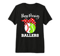 Busy Raising Ballers Funny Baseball Tennis T-Shirt - Unique Graphic Unisex - T-Shirt, Sweatshirt, Hoodie