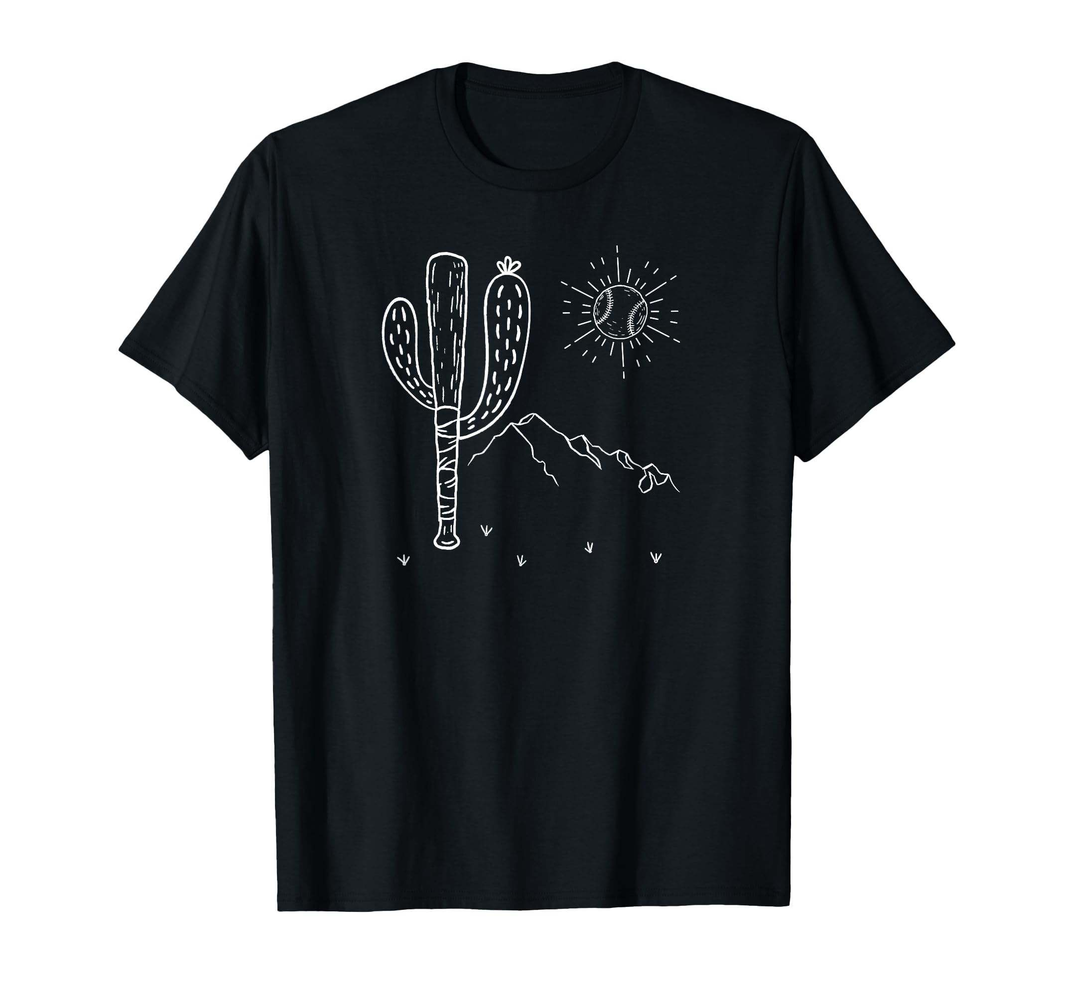 Cactus Baseball Bat Image T-Shirt - Casual Everyday Wear Men Women - T-Shirt, Sweatshirt, Hoodie