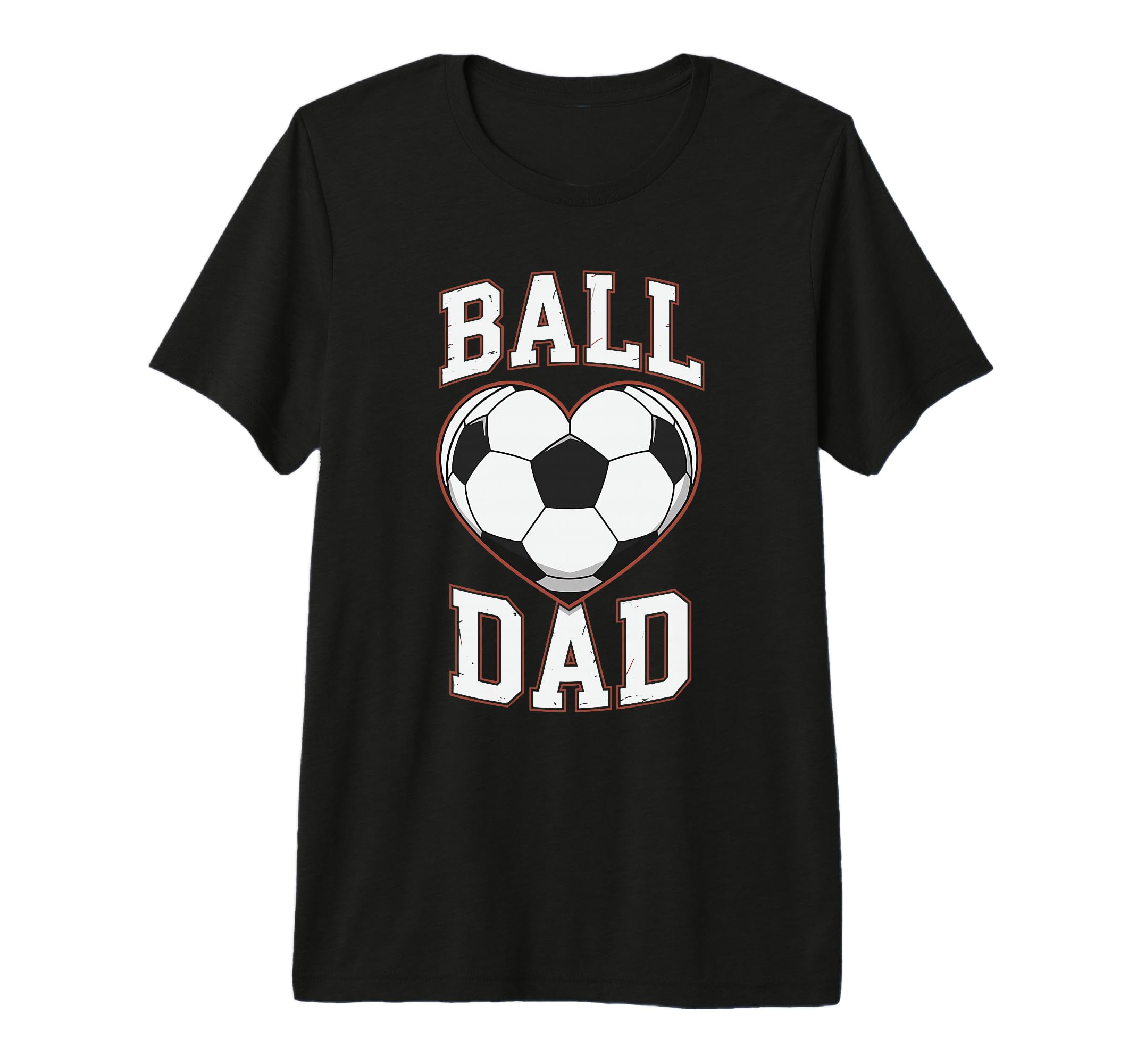 Mens Ball Dad Heart Soccer Father Player T-Shirt - Trendy Graphic Unisex - T-Shirt, Sweatshirt, Hoodie