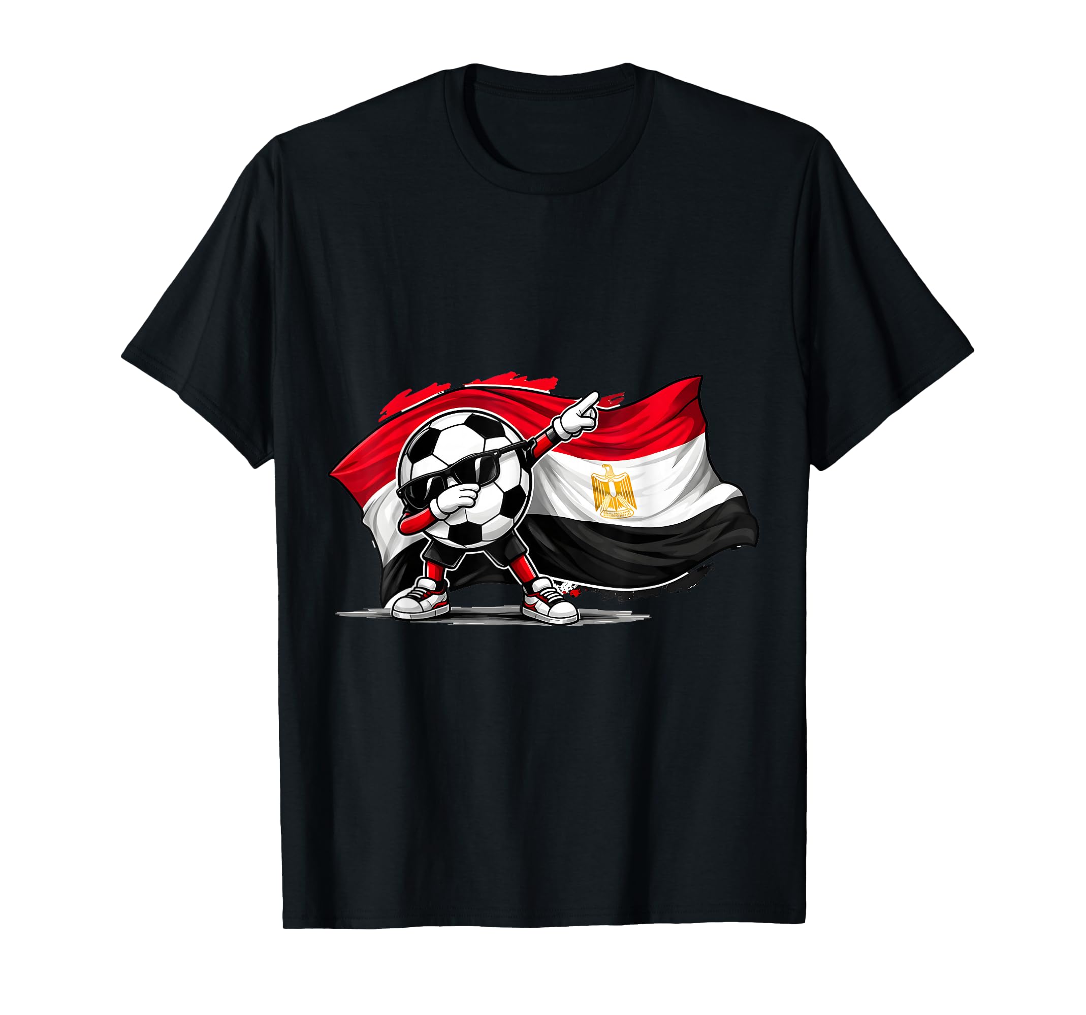 Dabbing Ball Soccer Egypt Flag Football T-Shirt - Unique Graphic Unisex - T-Shirt, Sweatshirt, Hoodie