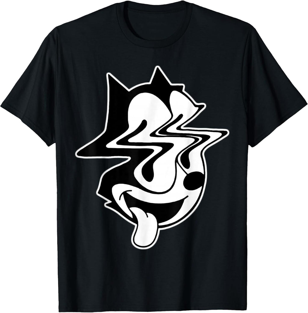 Trippy Felix Cat Blackwork - Adult & Kids T-Shirts, Sweatshirts & Hoodies apparel design preview 1