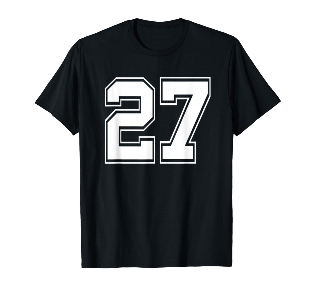 Number 27 Baseball Football Soccer T-Shirt - Custom Art Print for Adults - T-Shirt, Sweatshirt, Hoodie